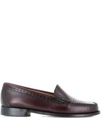 G.H. Bass & Co. Leren loafers met geperforeerde details - Bruin