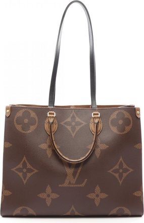 Louis Vuitton Brown Coated Canvas Leather Handbag Shoulder Bag Tote Bag (Pre-Owned)