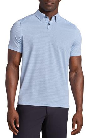 Rhone Commuter Slim Fit Performance Polo in Blue Sky Micro Grid at Nordstrom, Size Xx-Large
