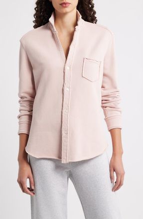 Frank & Eileen Eileen Relaxed Terry Button-Up Shirt in Antique Pink at Nordstrom, Size X-Large