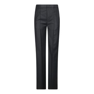 Dondup Pantaloni Ampi Amaya in Flanella Stretch - - Trousers - Donna - Nero - XS