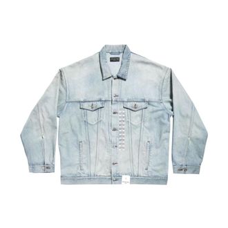 Balenciaga Dames, Jassen, Blauw, Maat: S Denim