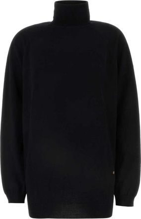 Moschino Zwarte wollen trui - Dames - Coltruien - Zwart - 2XS - Wol - Truien & Vesten