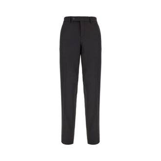 Fendi Wool Crepe Trousers - male - Fendi - Slim-fit Trousers - Brown - XL - Trousers