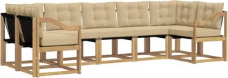vidaXL Conjunto De Sof&aacute;s De Exterior 7 Uds. Y Beige Vidaxl