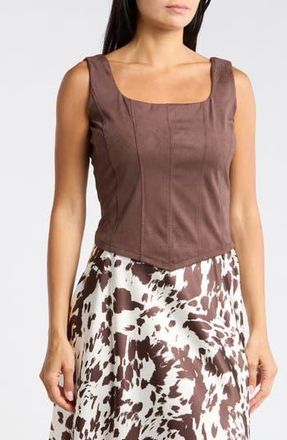 Vigoss Faux Suede Corset Tank in Chocolate at Nordstrom Rack, Size X-Large