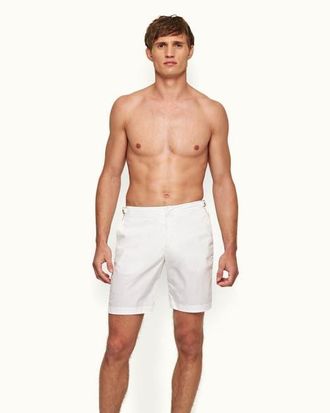 Orlebar Brown Dane Longest-Length Swim Shorts in White at Nordstrom, Size 32