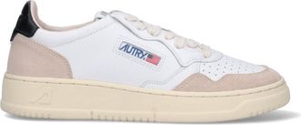 Autry White Medalist Suede Accent Sneakers