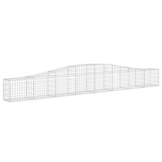 Berkfield Home Decorative Arched Gabion Baskets 3 pcs 400x30x40/60 cm Galvanised Iron in Silver