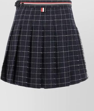Thom Browne wool checked pleated mini skirt