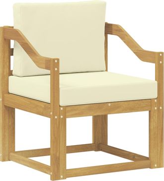 vidaXL Sof&aacute; De Exterior Poli&eacute;ster Blanco Y Crema Vidaxl