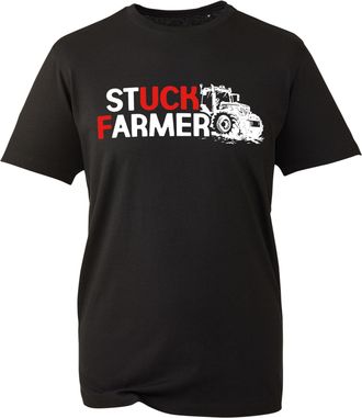 Generic Stuck Farmer Tractor T-Shirt, A Starmer Farmer F*ck Joke Protest Funny Anti Labour Party Shirt, Gift Unisex Tee Top (Black, 2XL)