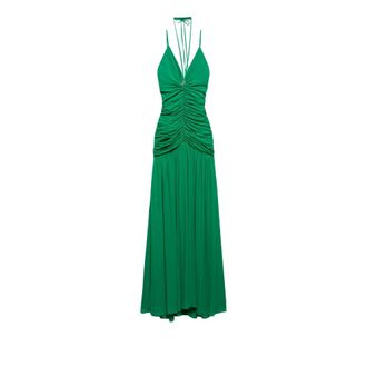 Aniye By Maxi Dresses, female, Green, Size: S Green Draped Maxi Dress