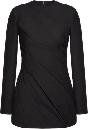 Valentino Crepe Couture Korte Jurk - Dames - Blouses - Zwart - S - Wol - Overhemden