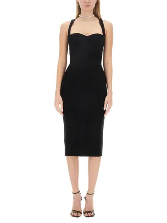 Philosophy di Lorenzo Serafini Slim Fit Midi Dress With Sweetheart Neckline