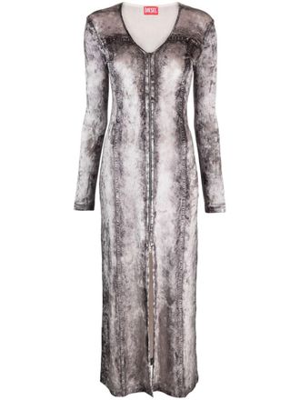 Diesel Midi-jurk met print - Grijs