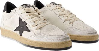 Golden Goose Mens Ball Star Sneakers - Golden Goose Leather White- Black Calfskin Shoes