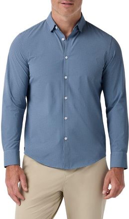 Mizzen+Main Leeward No Tuck Dress Shirt in Midnight Navy Simon Plaid at Nordstrom, Size Xx-Large