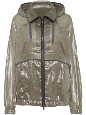 Brunello Cucinelli Metallic bomberjack - Bruin