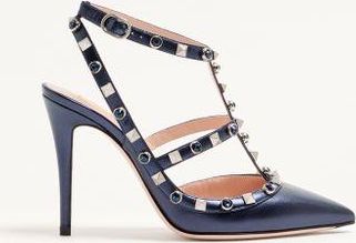 Valentino Garavani Rockstud Pumps In Laminated Nappa With Cabochon 100Mm Wo