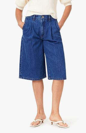 Habitual Campbell Pleated Bermuda Denim Shorts in Cornflower Blue at Nordstrom, Size 24