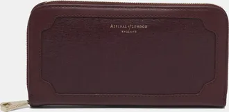 Aspinal of London Burgundy Leather Zip Continental Wallet