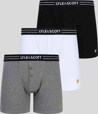 Lyle & Scott Mens 3 Pack Core Trunks With Eagle Waistband - Grey - Size: 32/30/31