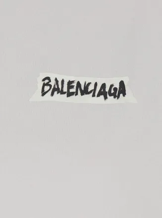 Balenciaga Logo-Printed Cotton T-shirt - White