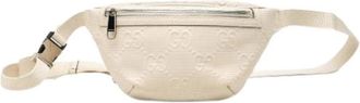 Gucci Pre-owned Embossed Leather Belt Bag - Dames - Vintage Heuptassen - Wit - ONE Size - Leer - Vintage