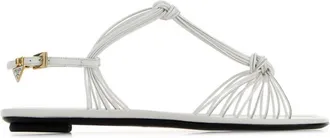 Prada White Solid Sandals