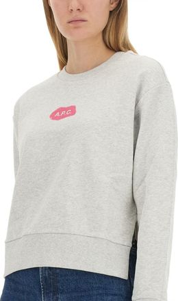 A.P.C. Logo-Embroidered Cotton Sweatshirt - Gray