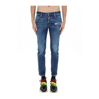 Dsquared2 Distressed Flannel Shirt - Heren - Jeans - Blauw - Maat: M Flanel