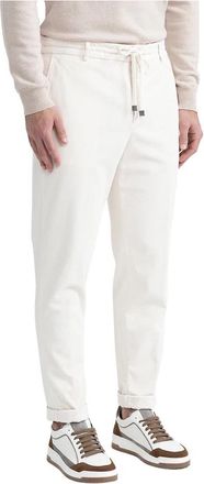 PESERICO Velvet Jogger Broek - Heren - Chinos - Wit - L - Katoen - Broeken
