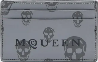 Alexander McQueen Portacarte di credito Skull McQueen in pelle stampata