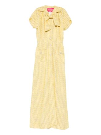 Miau by Clara Rotescu Sundari short-sleeve maxi dress - women - Cotton/Wool/Polyamide - 40 - Yellow