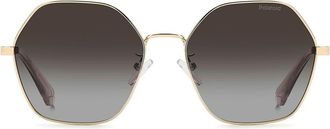 Polaroid 56mm Polarized Gradient Square Sunglasses in Gold Brown/Brown at Nordstrom