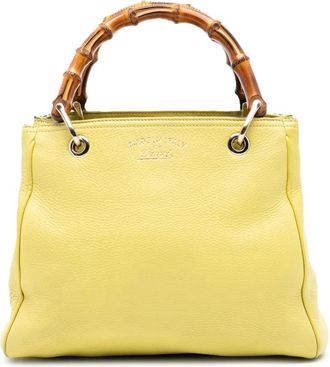 Gucci 2016-2025 Small Calfskin Bamboo Shopper satchel - Giallo