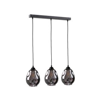 Netlighting Loki Bar Pendant Ceiling Light Black 60cm 3x E27