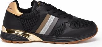 Dolce & Gabbana Schoenen, Heren, Zwart, 41 1/2 EU, Leer, Sneaker Action