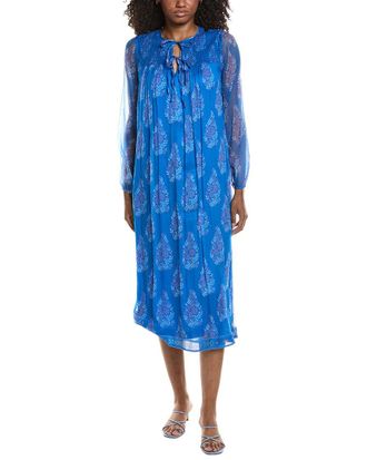 Johnny Was Blaire Silk Midi Dress