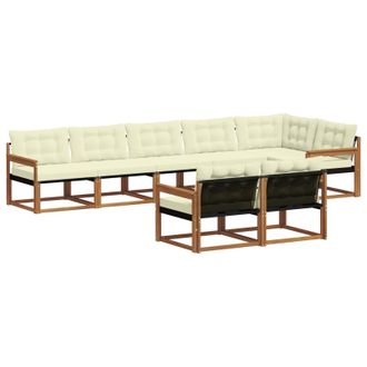 vidaXL Conjunto De Sof&aacute;s De Exterior Con Coj&iacute;n 8 Pcs Natural Y Crema Vidaxl