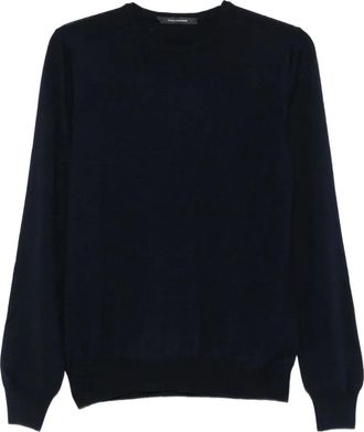 Tagliatore T-shirt girocollo a maniche lunghe - Blu