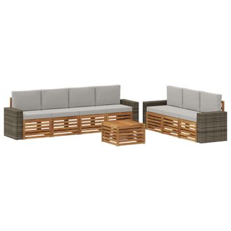 vidaXL Juegos De Sof&aacute;s Con Coj&iacute;n 8 Pcs Madera De Acacia S&oacute;lida Vidaxl
