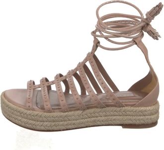 Alaia Pink Lace Up Sandals Size 40