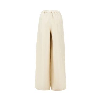 Max Mara Linen and silk wide leg pants Woman 42