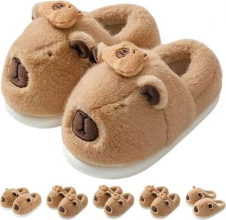 Generic Cartoon Capybara Slippers For Women & Men - Soft Plush Slippers, Plush 3D Cartoon Capibara Shoes (C, One Size, Adult, Women, 9.5, Numeric Range, UK Fo