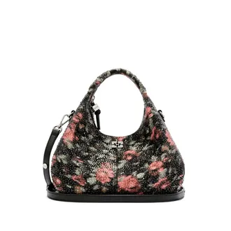 Ganni Mini Beaded Floral-print Tote Bag