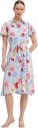 GANT Bloemenprint Blousejurk - Dames - Shirt Kleedjes - Veelkleurig - XL - Polyester - Kleedjes