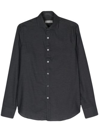 Canali cutaway-collar cotton shirt - Grey