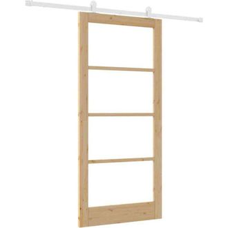 vidaXL Puerta Deslizante Orkdal Marr&oacute;n 93 X 202 Cm Madera Y Metal Vidaxl